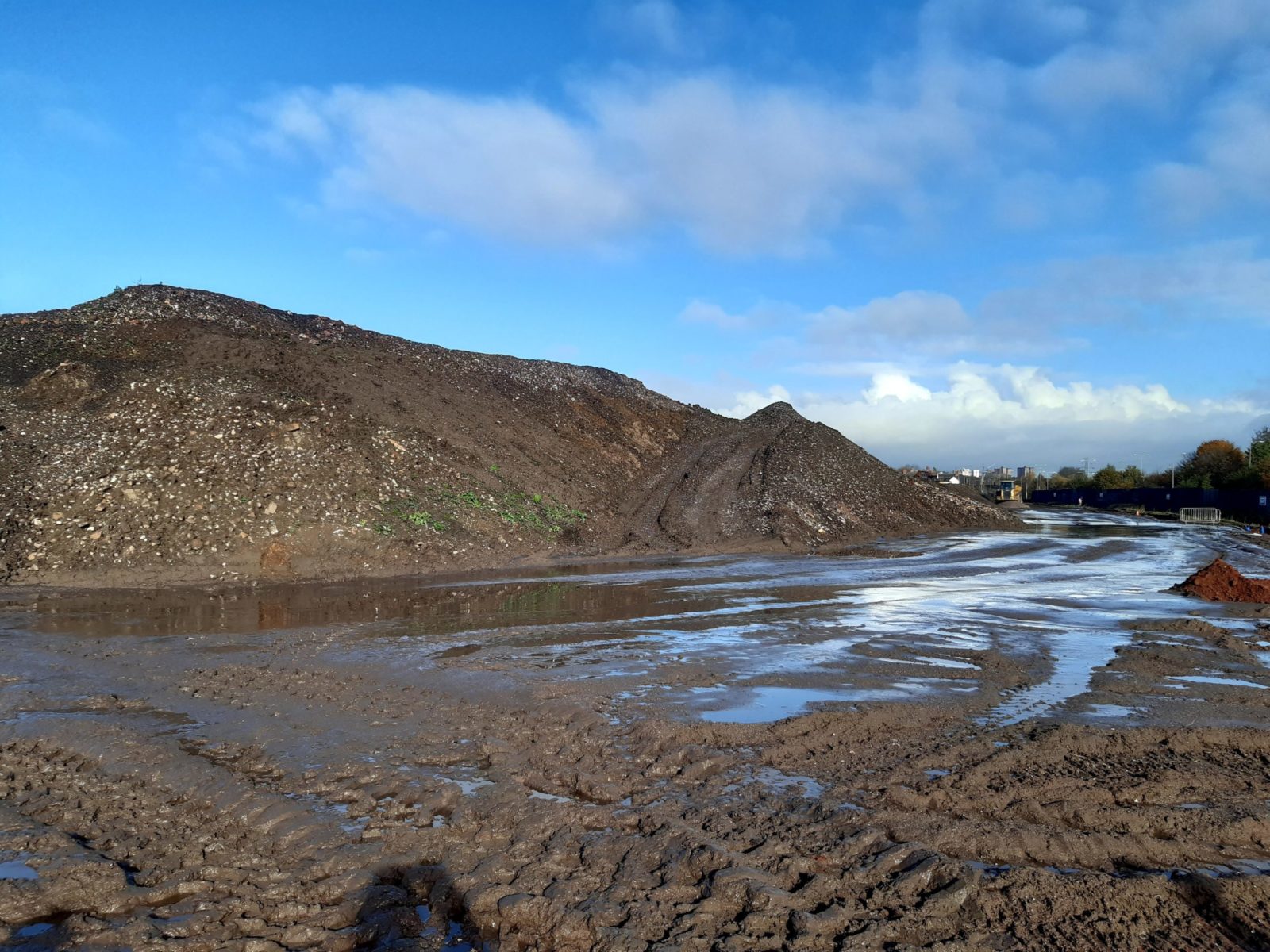 Spoil heaps being removed - November 2020